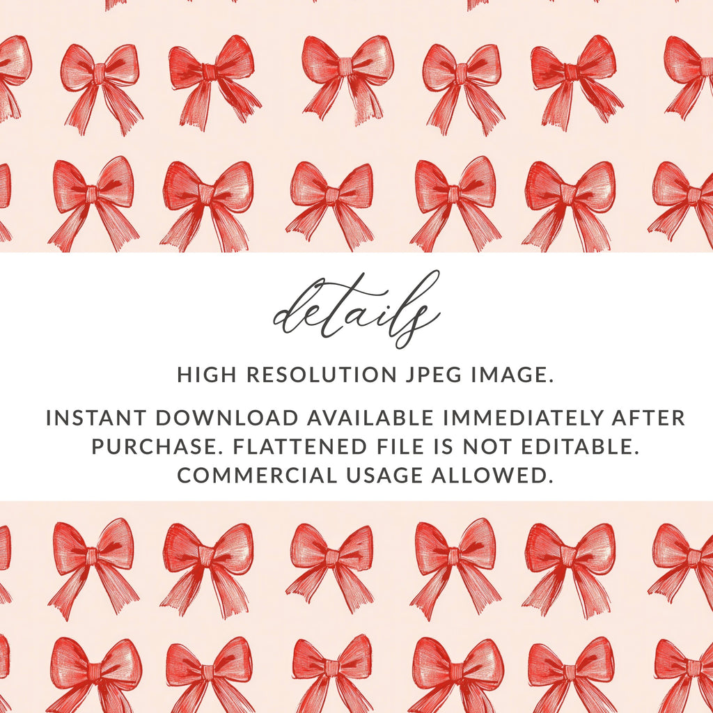 High Resolution Red Bows JPEG Image Instant Download