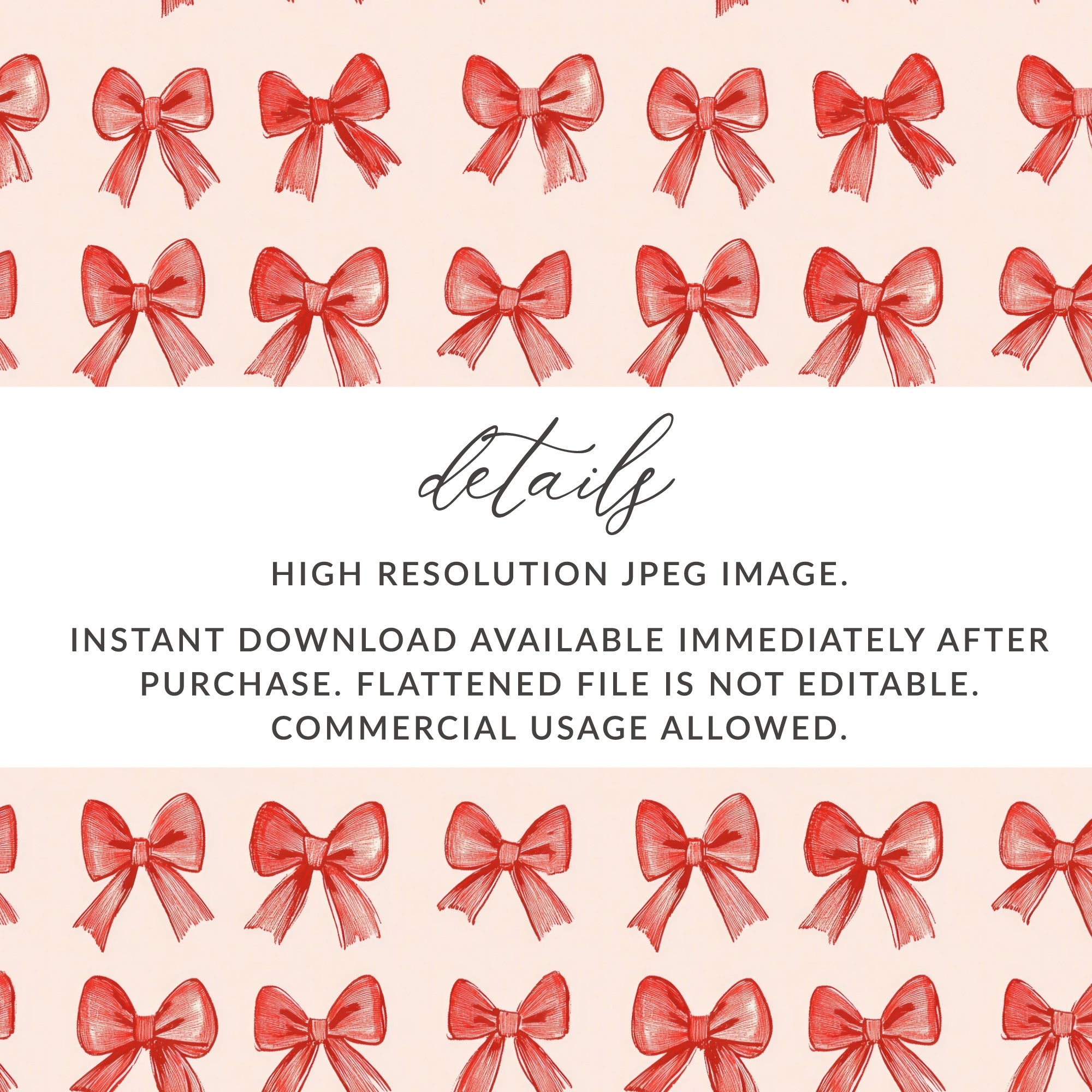 High Resolution Red Bows JPEG Image Instant Download