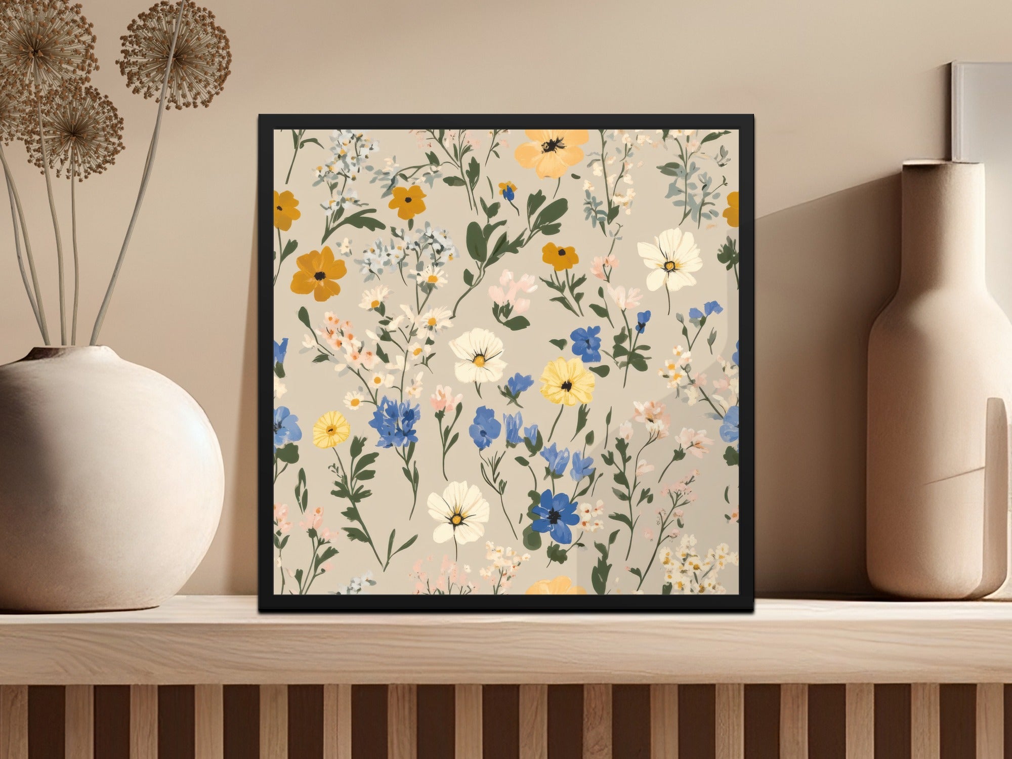 Colorful Floral Pattern Wall Art for Home Decor Spaces