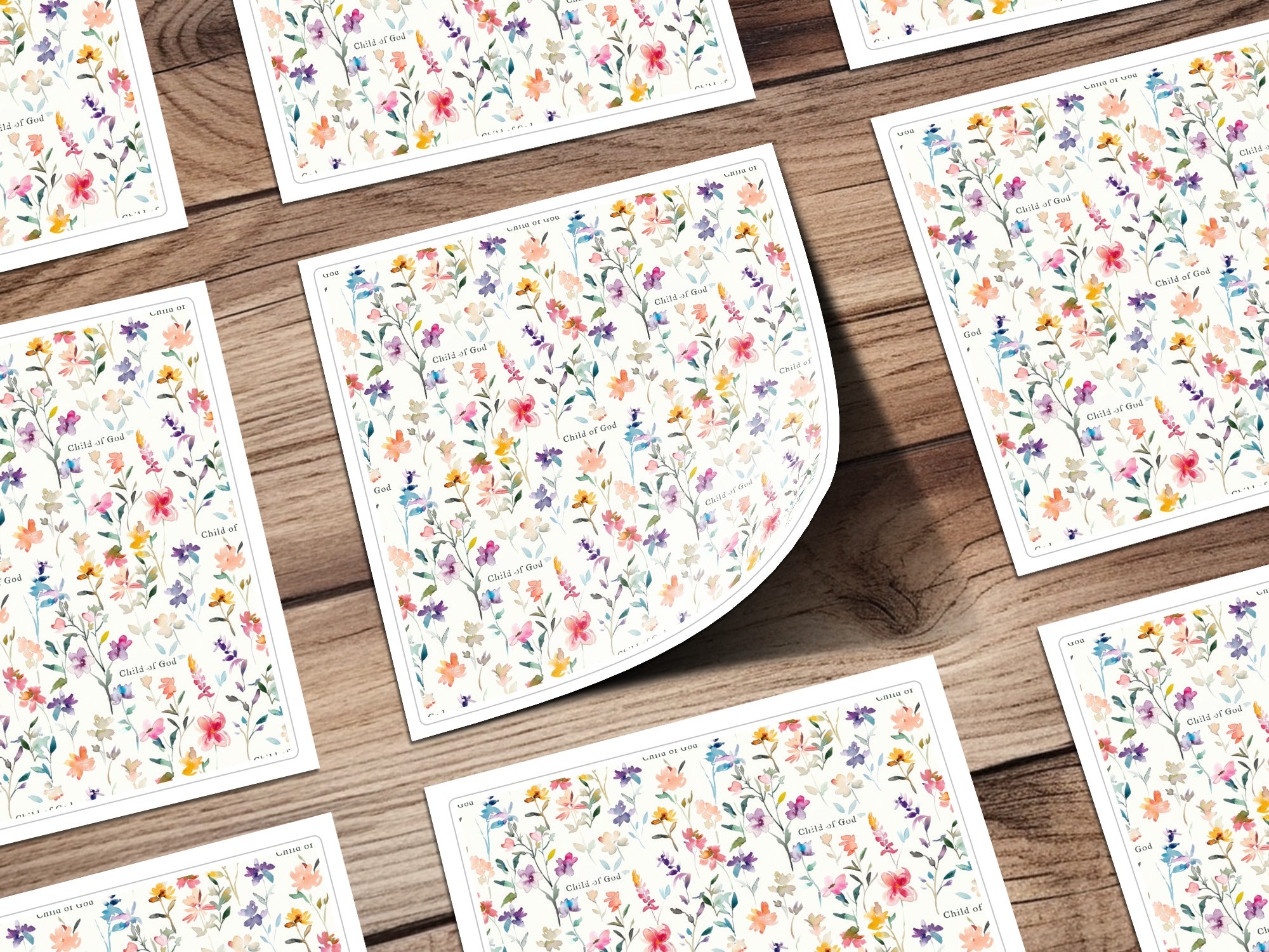Child of God Floral Sticker Sheet with Colorful Blossoms