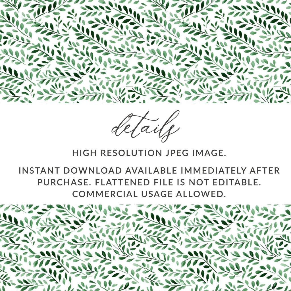 High Resolution Green Leaves Pattern Instant Download