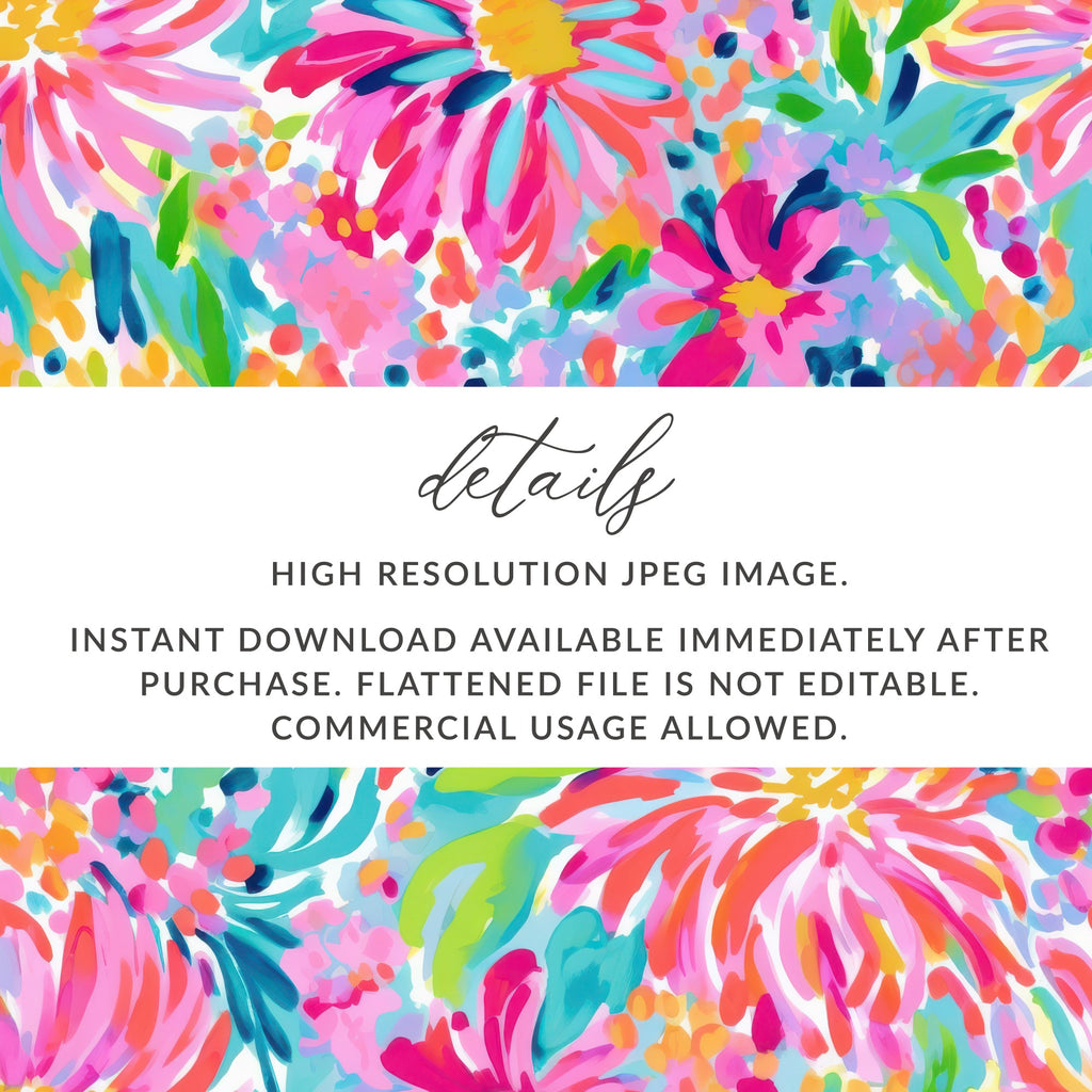 Floral pattern with text: high resolution JPEG image, instant download.