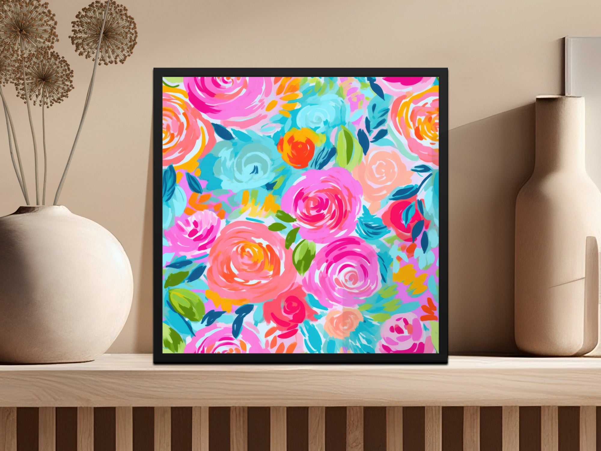 Vibrant Floral Art Print for Home or Office Decor