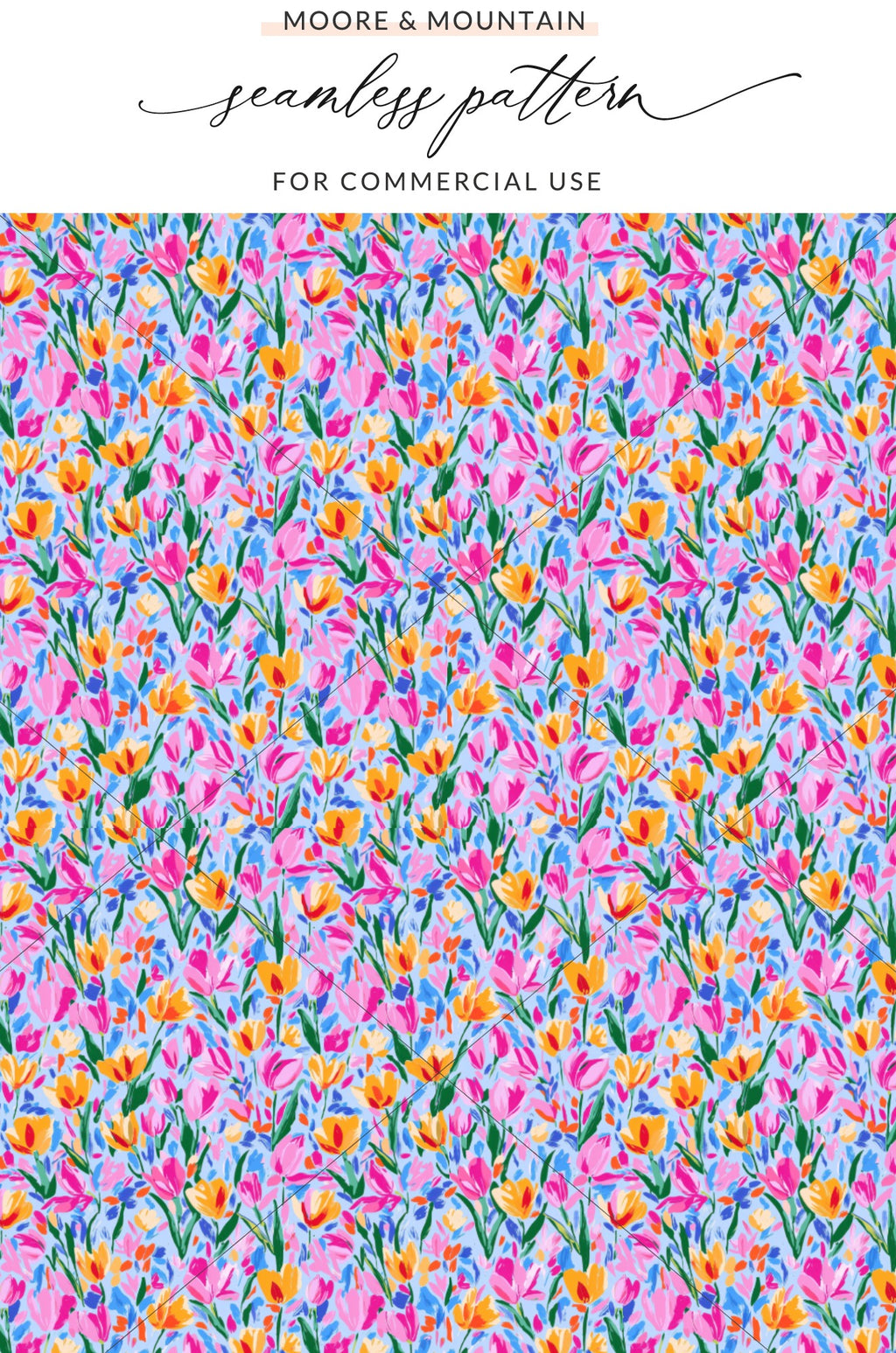 Bright Colorful Floral Seamless Pattern Commercial Use