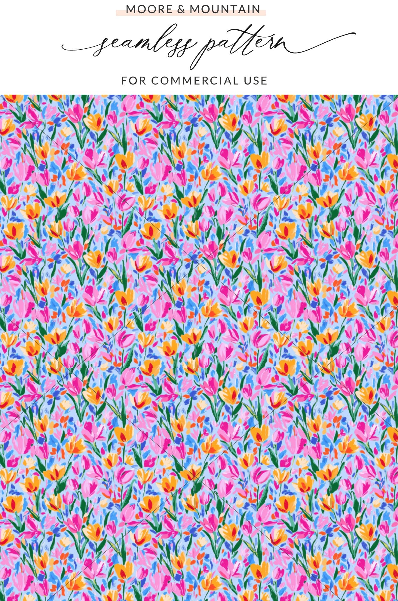 Bright Colorful Floral Seamless Pattern Commercial Use