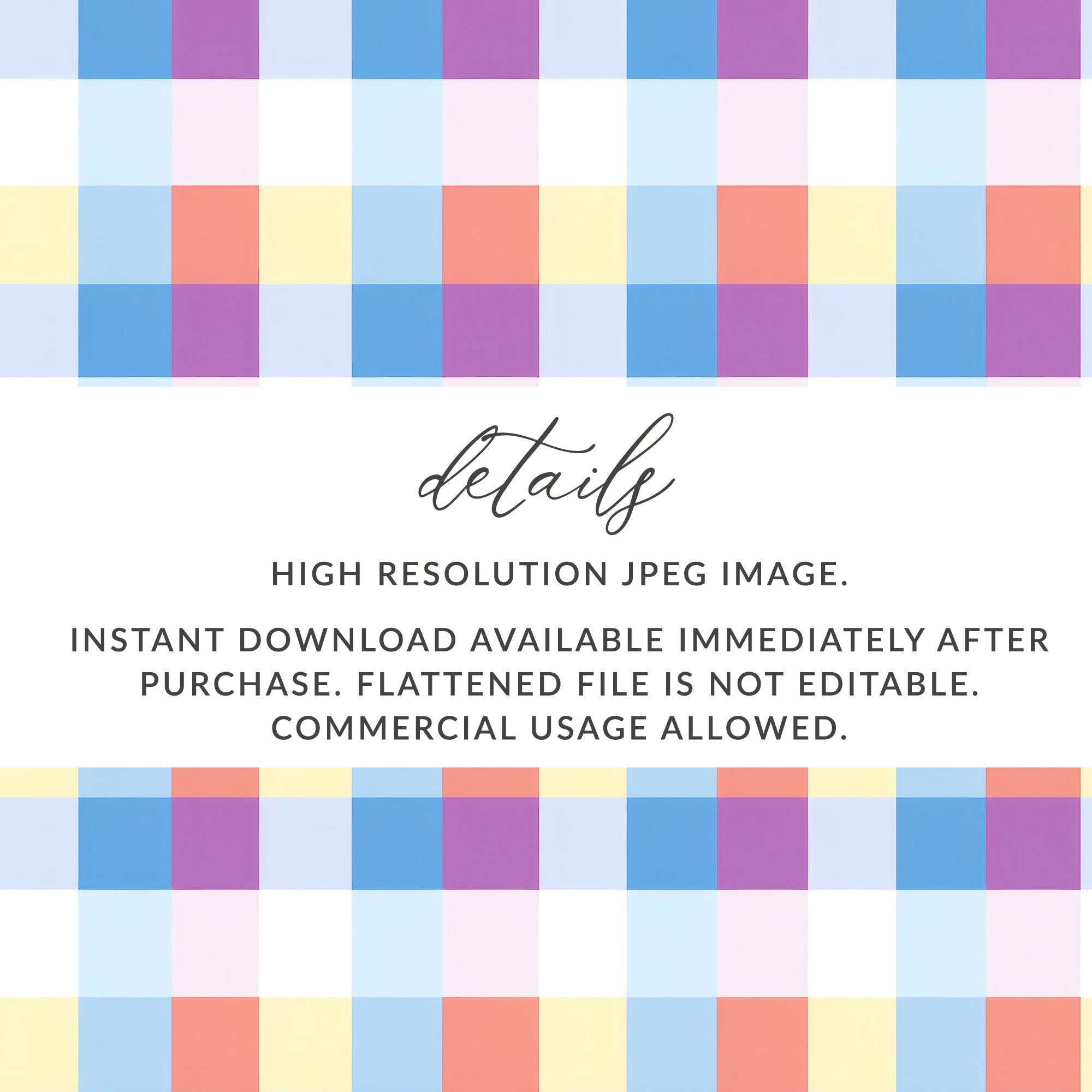 Colorful Plaid High Resolution JPEG Instant Download