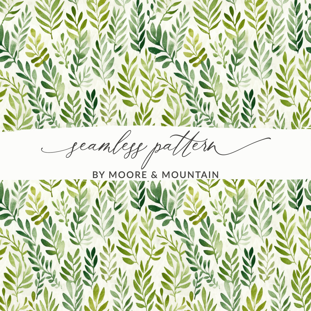 Green Leafy Seamless Pattern by Moore & Mountain Design