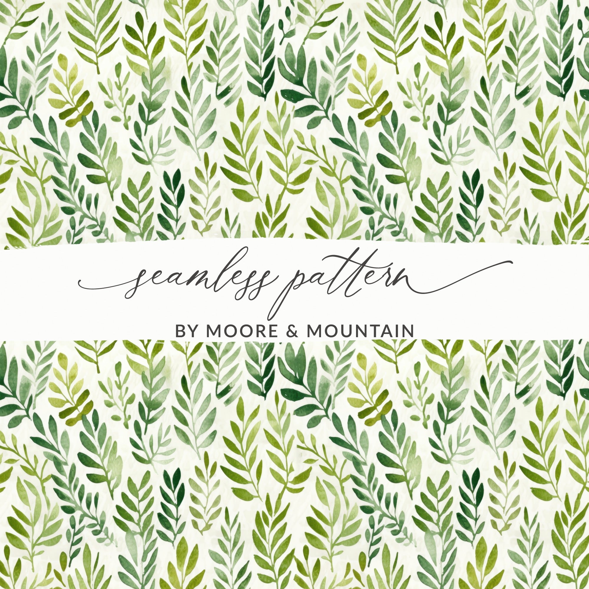 Green Leafy Seamless Pattern by Moore & Mountain Design