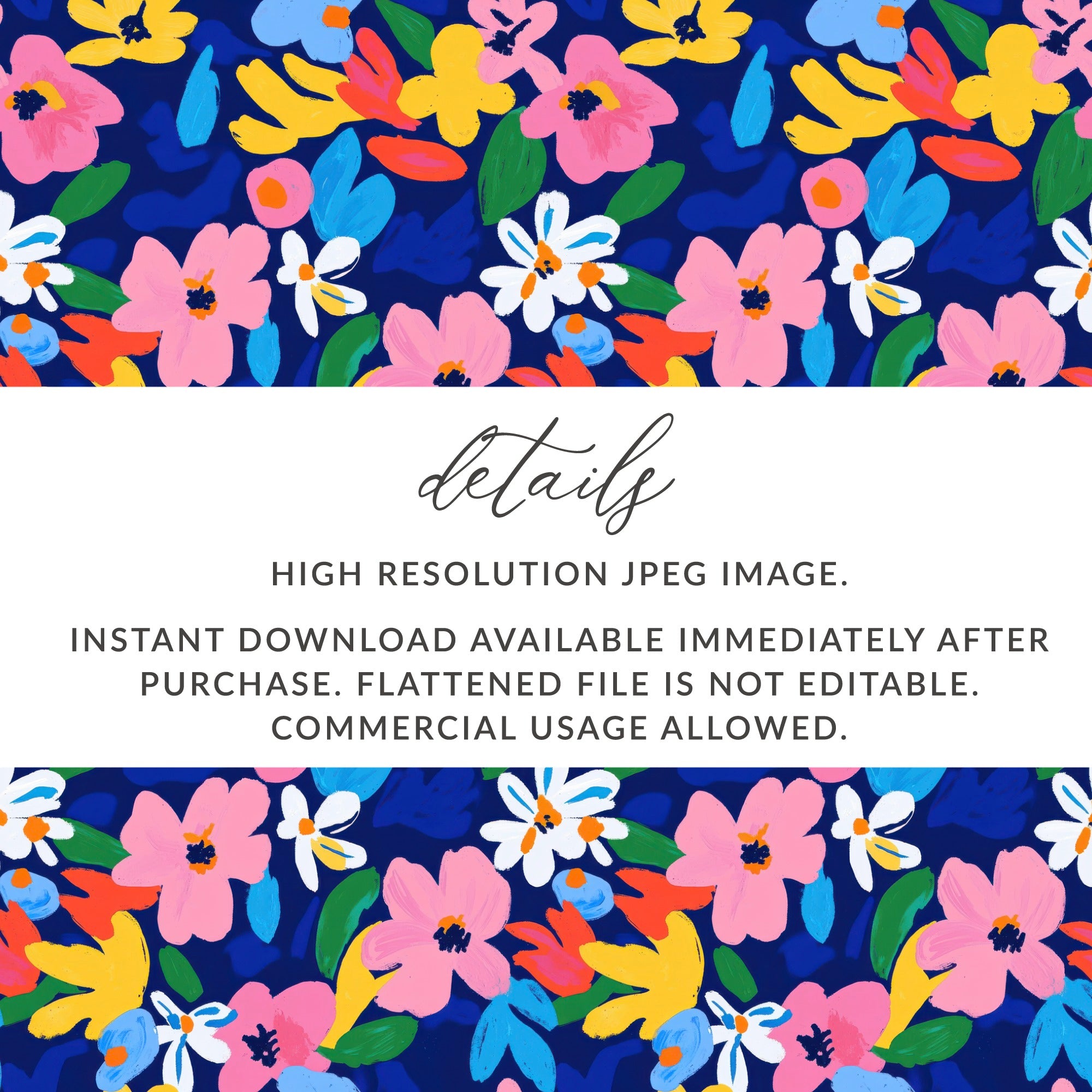 Floral pattern with text overlay.