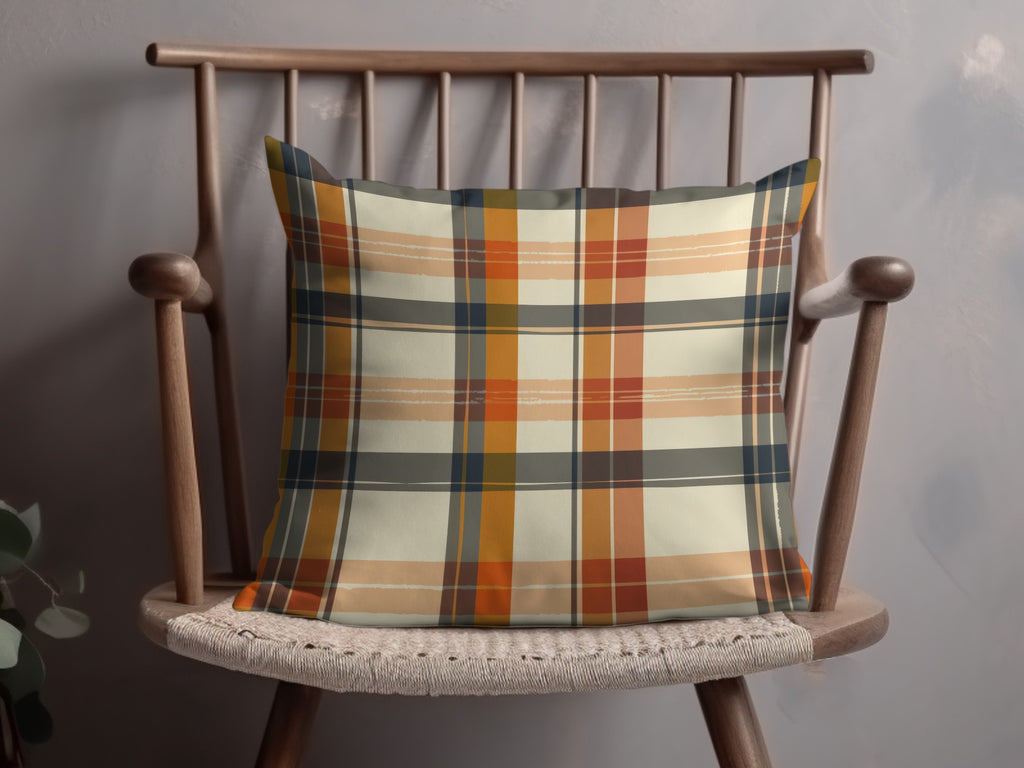 Cozy Autumn Plaid Pattern Throw Pillow Product