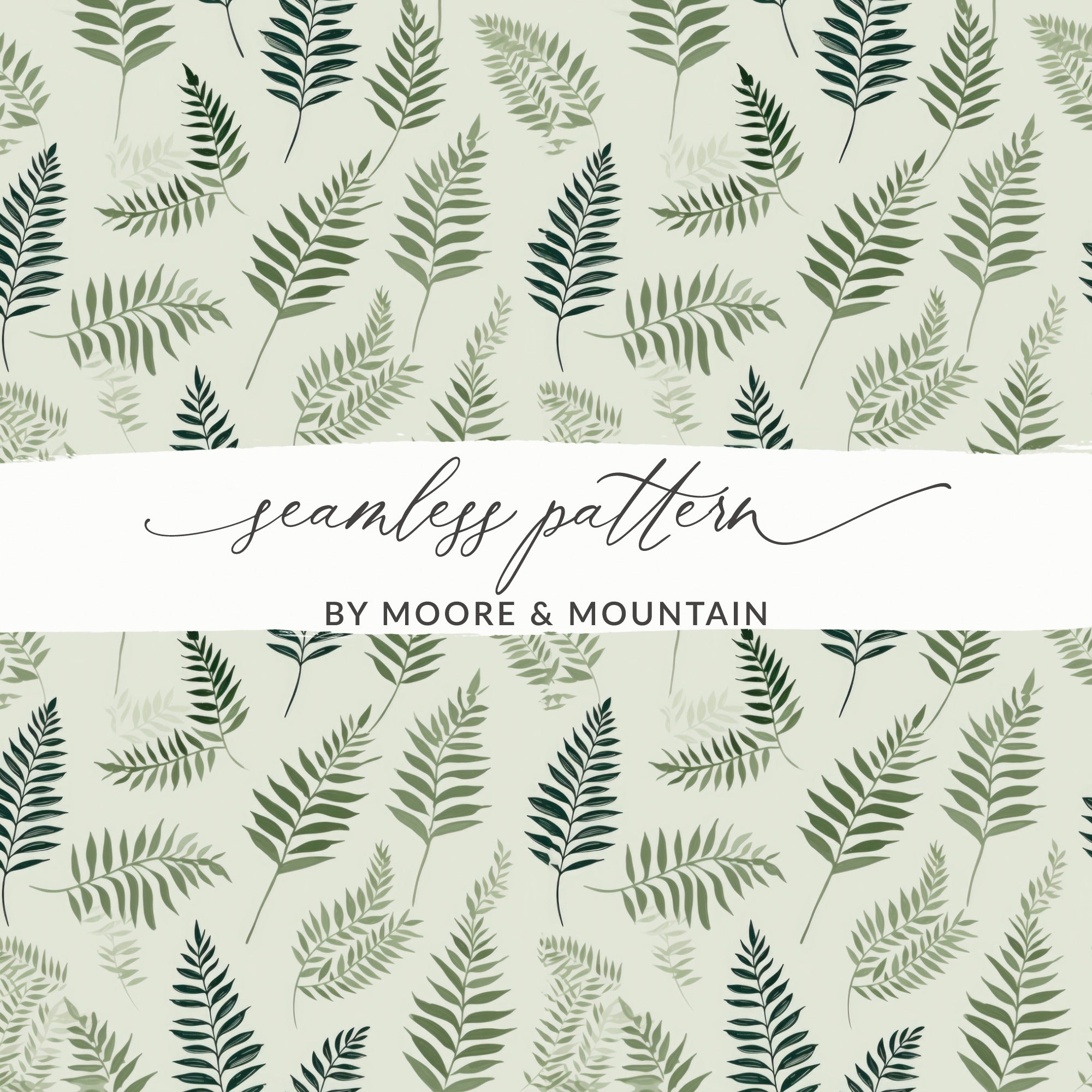 Elegant Leafy Green Seamless Pattern by Moore & Mountain