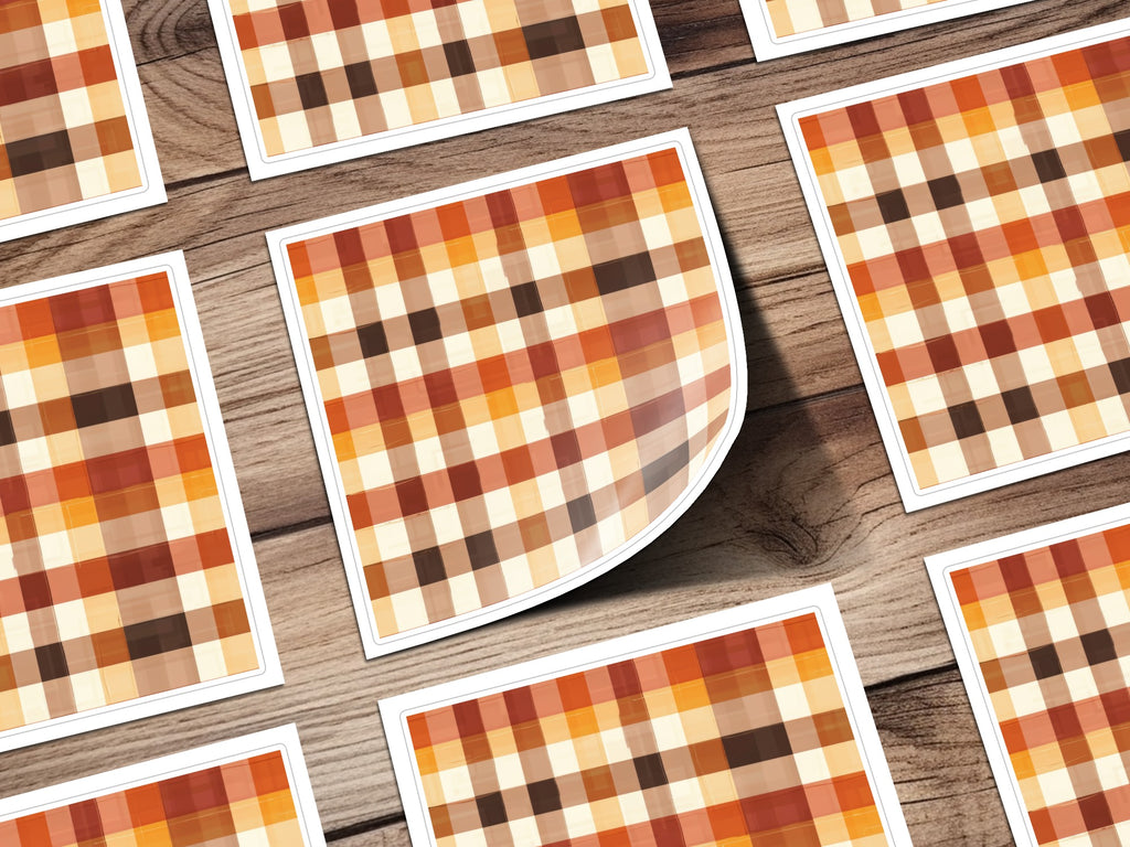 Vibrant Autumn Plaid Pattern Sticker Sheet