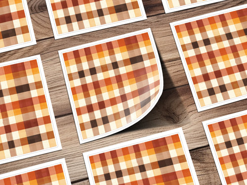 Vibrant Autumn Plaid Pattern Sticker Sheet