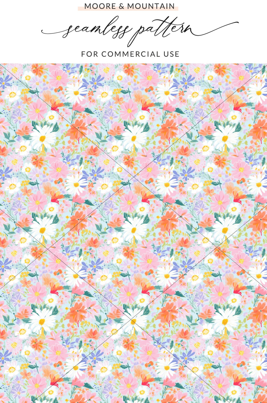 Bright Colorful Floral Seamless Pattern for Commercial Use