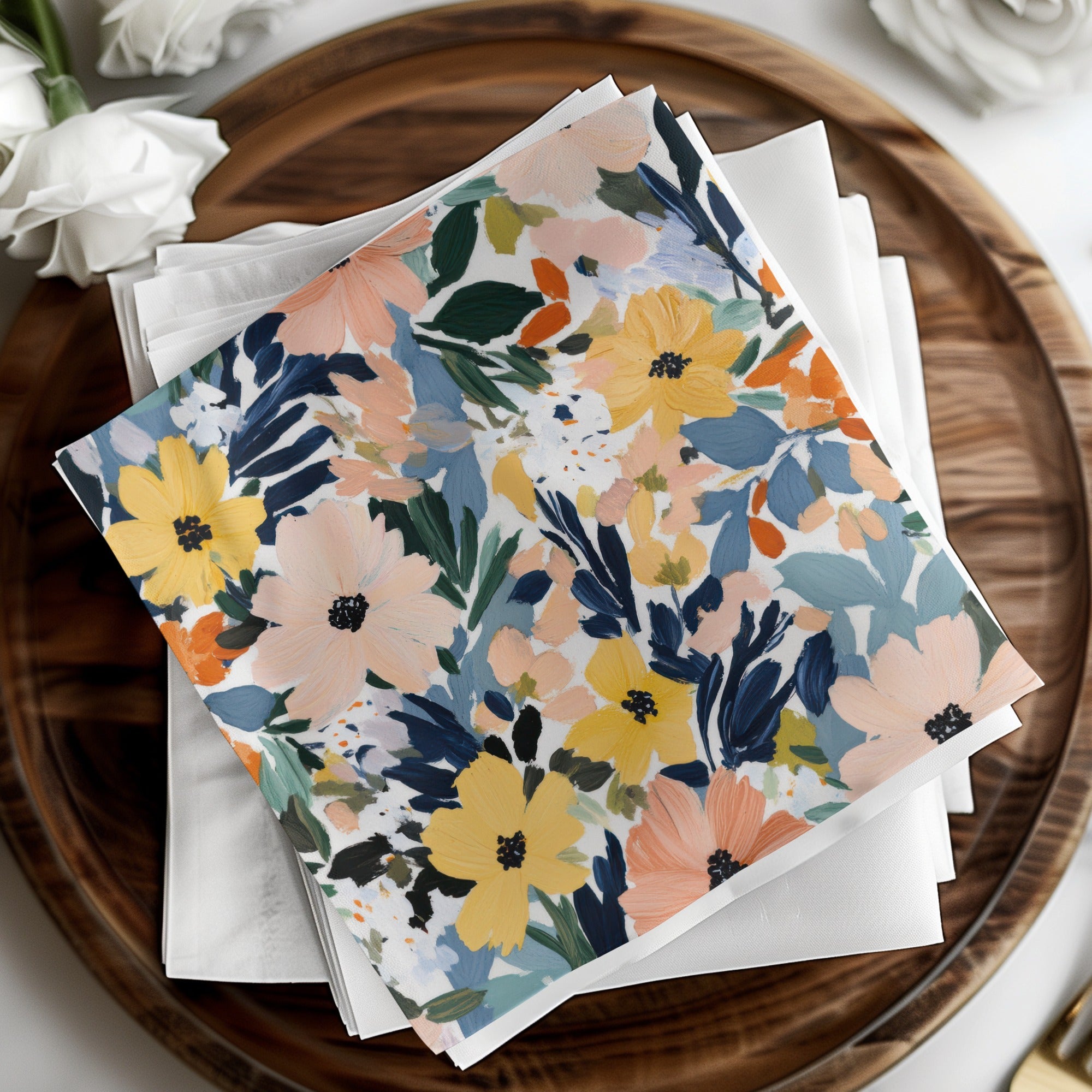 Vibrant Floral Design Stylish Napkins for Any Occasion
