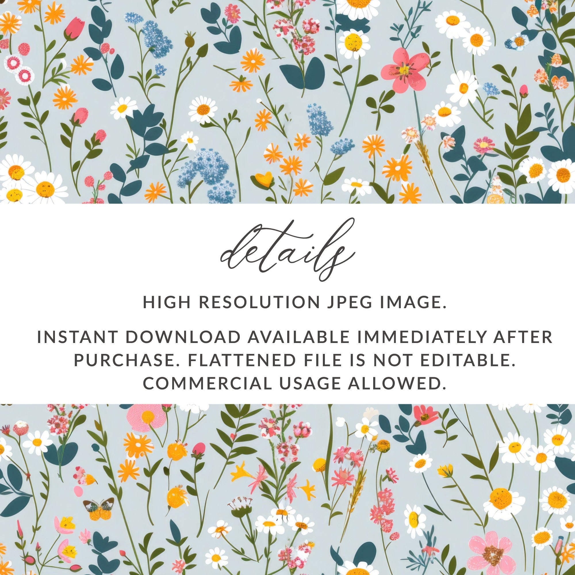 Floral High Resolution JPEG Image Instant Download