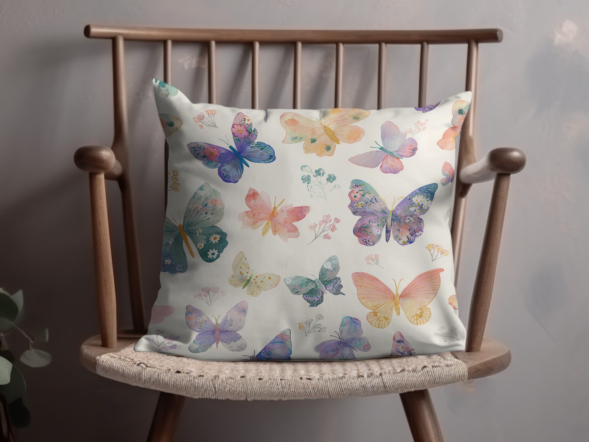 Colorful Butterfly Pattern Design Decorative Pillow