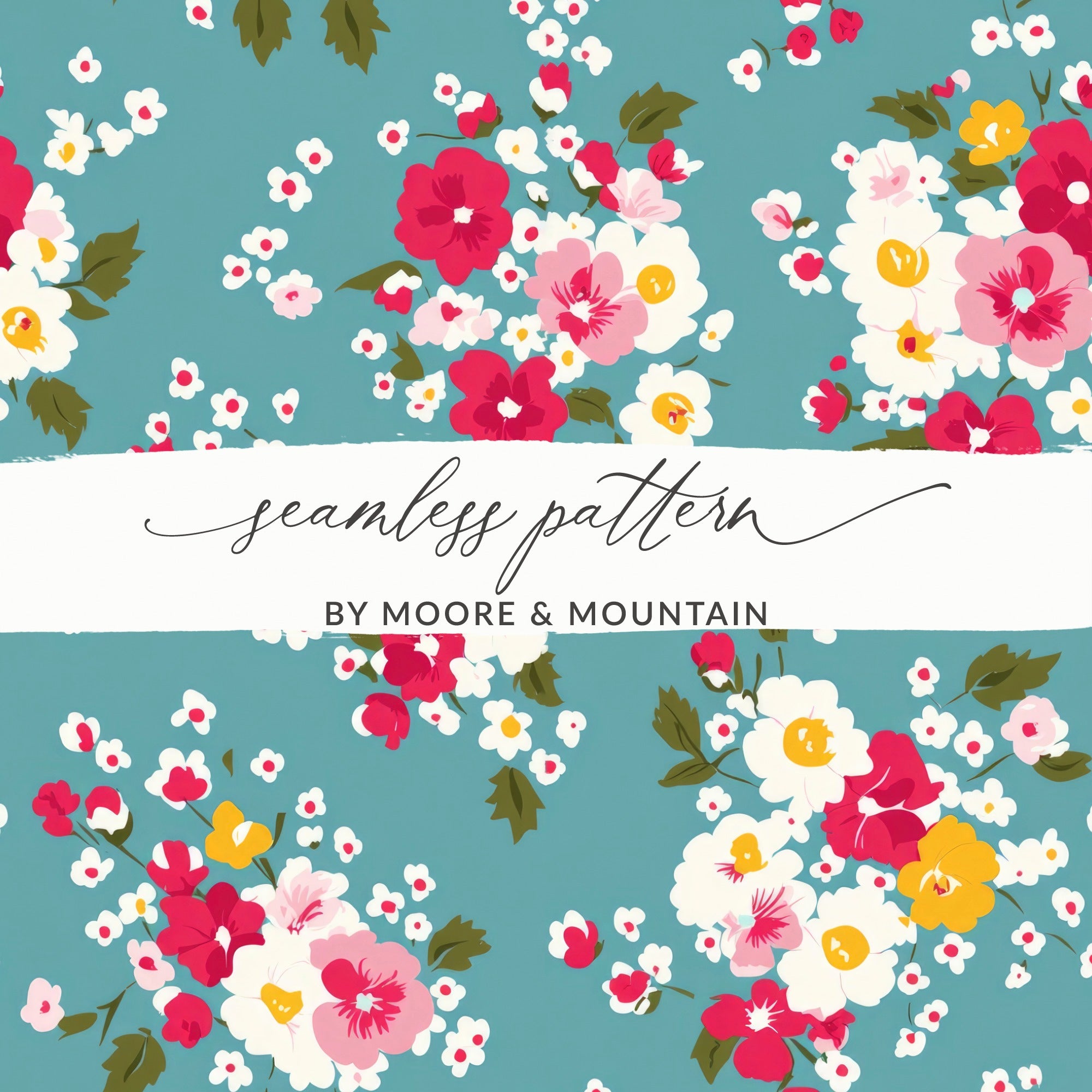 Colorful Floral Seamless Pattern by Moore Mountain