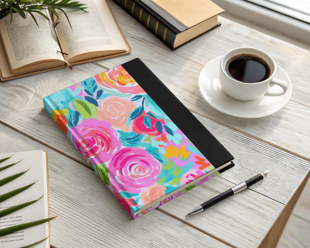 Vibrant Floral Patterned Hardcover Notebook