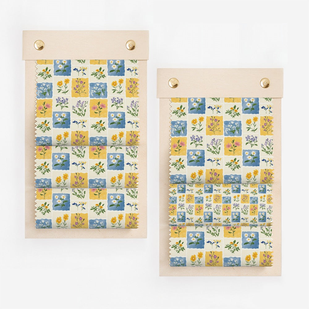 Whimsical Floral Checkered Pattern Sample Swatch product type
