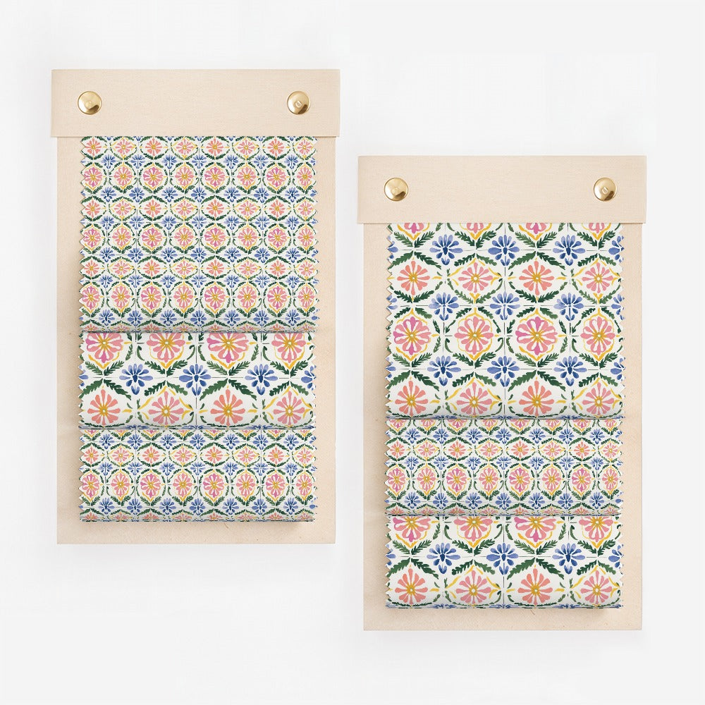 Colorful Floral Pattern Fabric Swatch Display Product