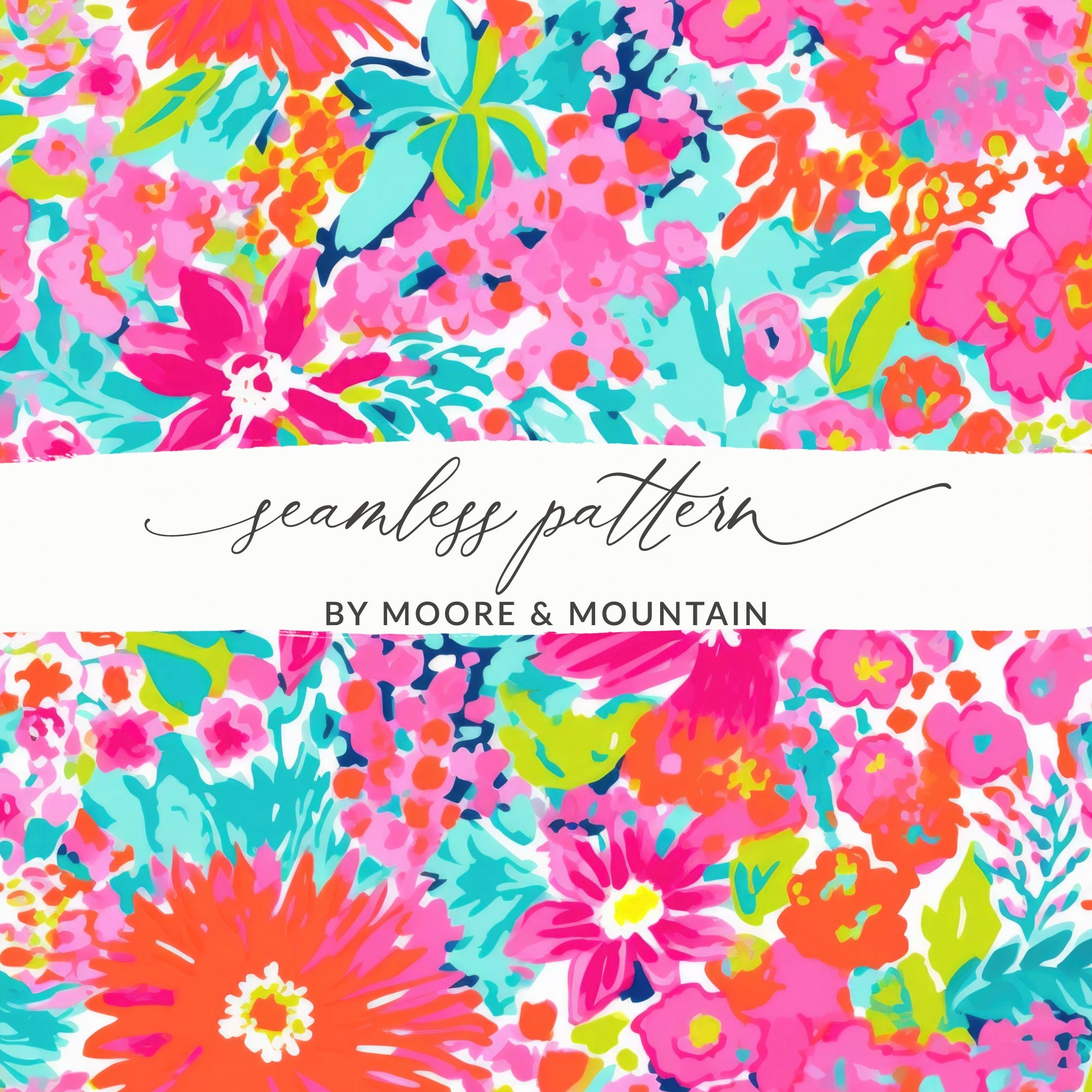 Colorful Floral Seamless Pattern by Moore & Mountain
