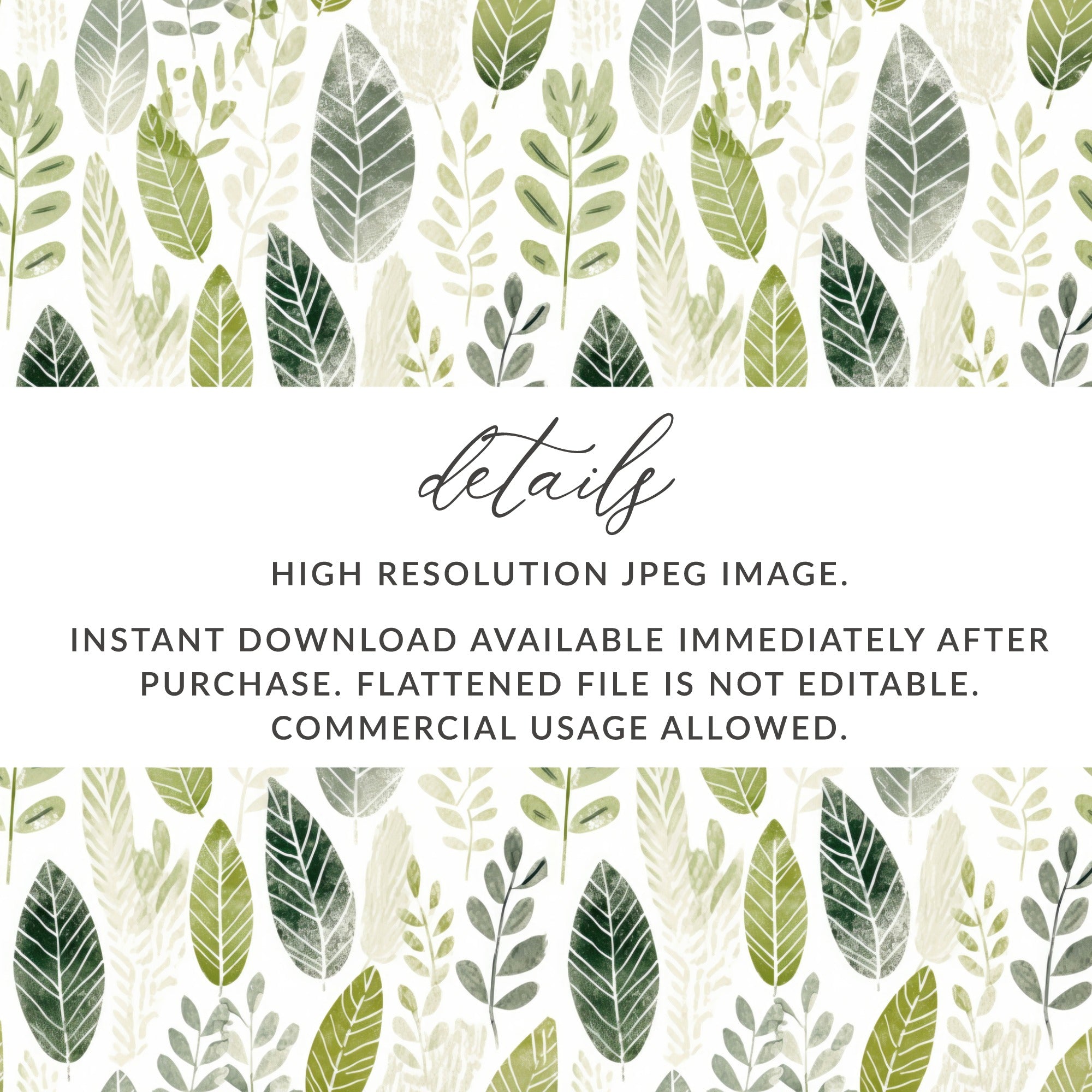 High Resolution Leaf Pattern Digital Download Image