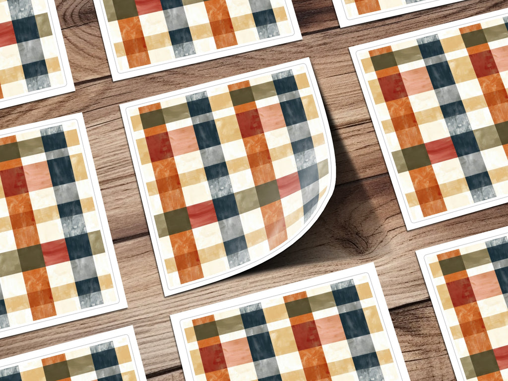 Colorful Checkered Pattern Design Sticker Product