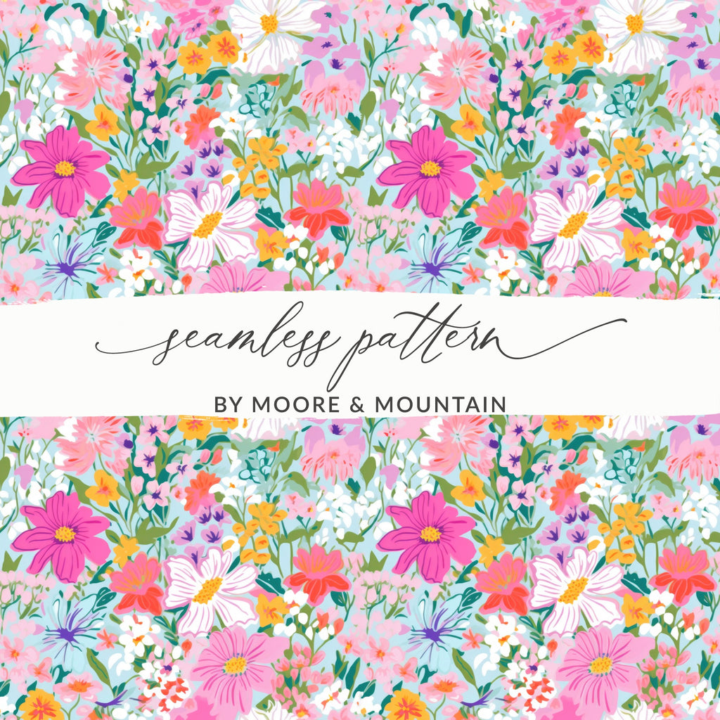 Colorful Flower Seamless Pattern by Moore & Mountain