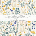 Seamless Floral Bunny Pattern by Moore & Mountain