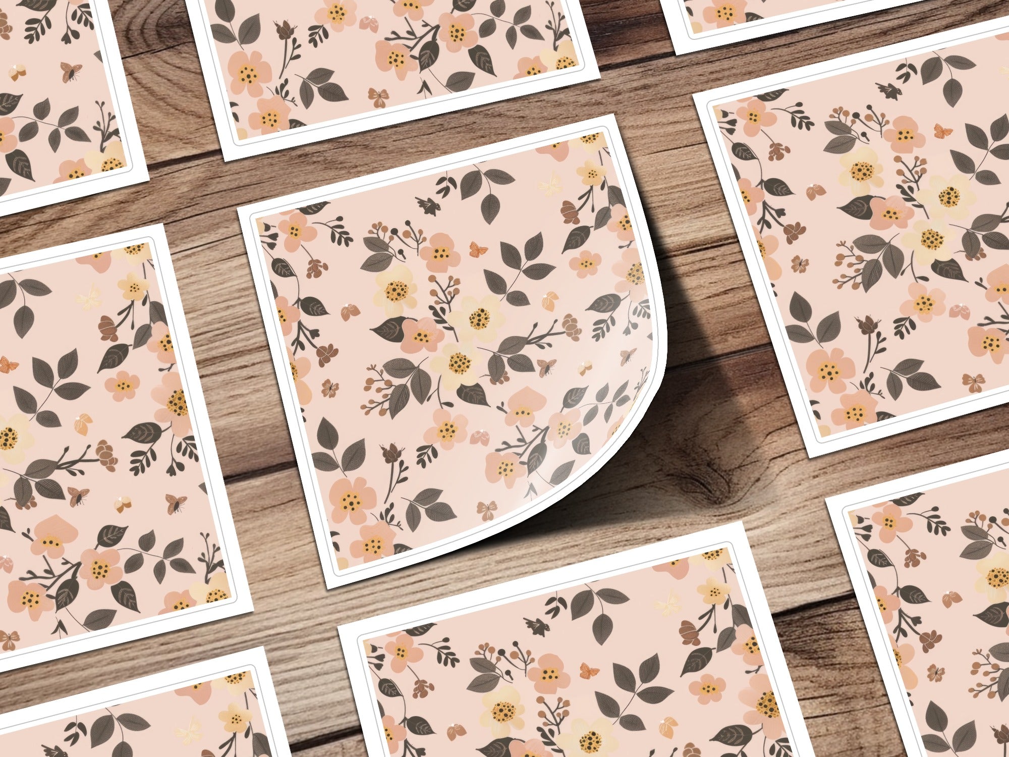 Beautiful Floral Pattern with Leaves Greeting Card