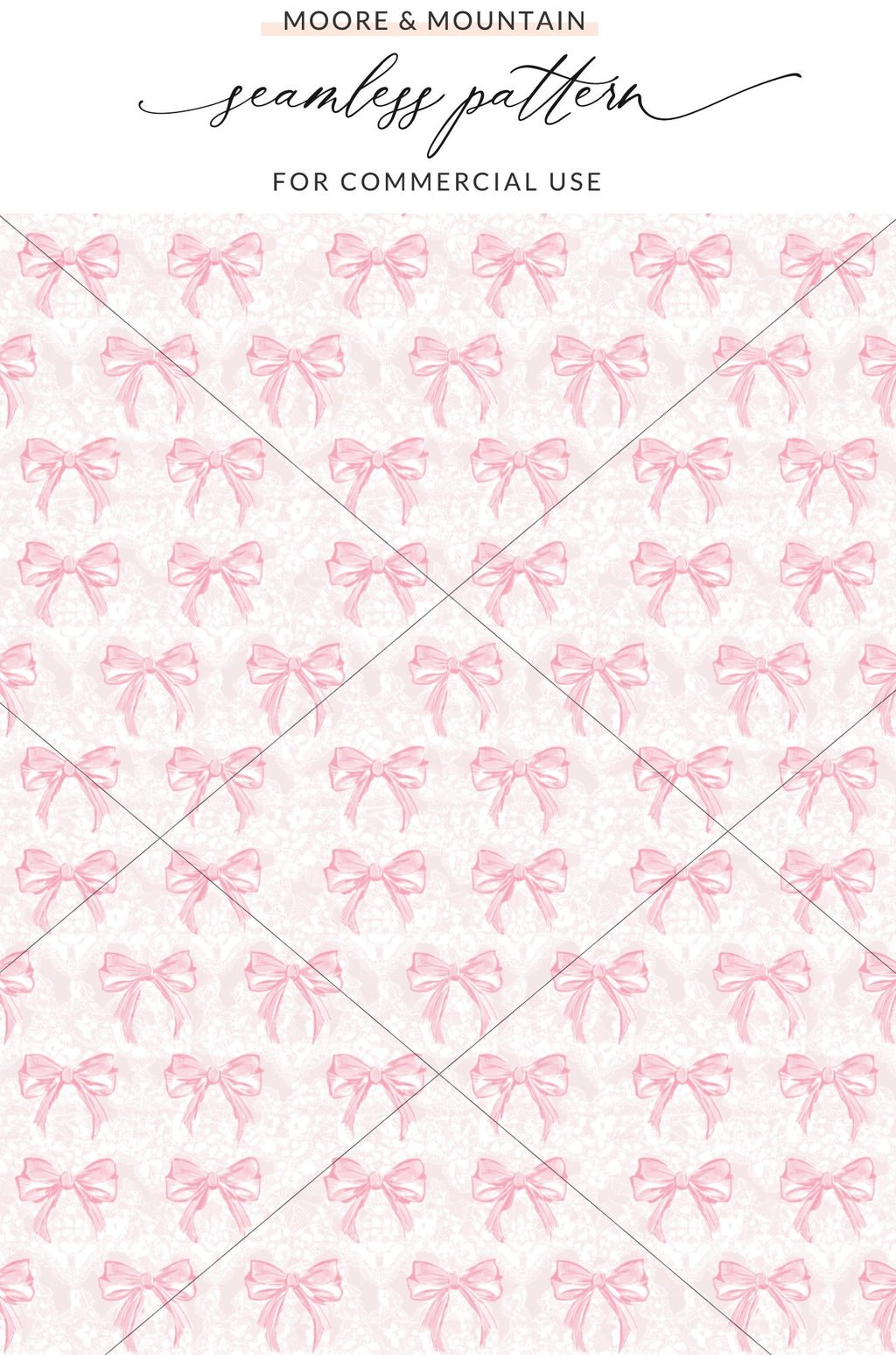 Pink Bow Seamless Pattern for Commercial Use