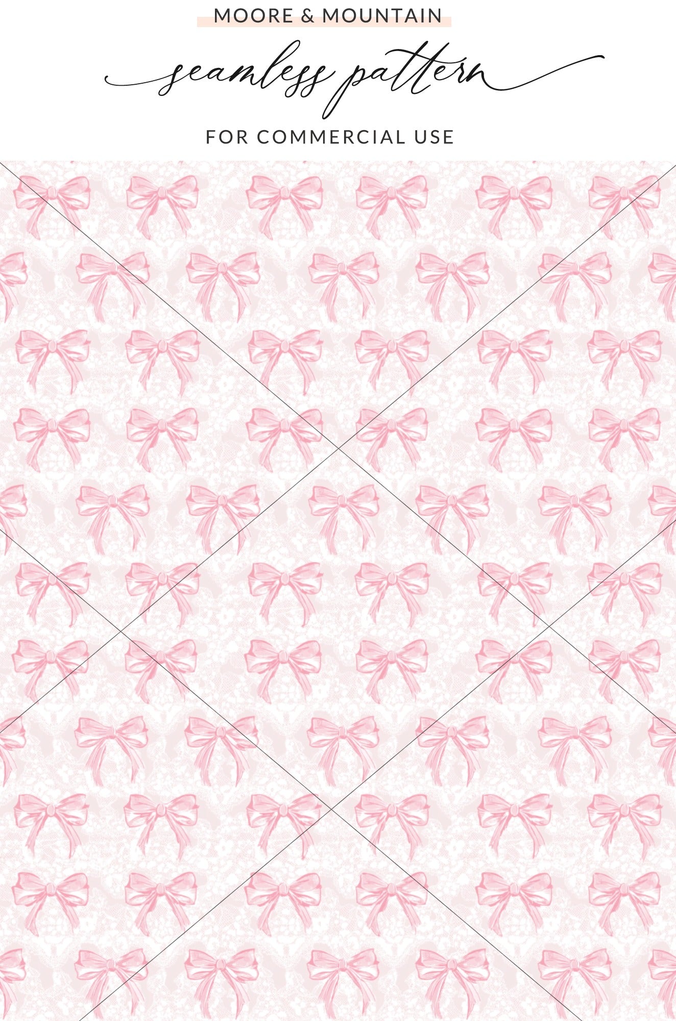 Pink Bow Seamless Pattern for Commercial Use