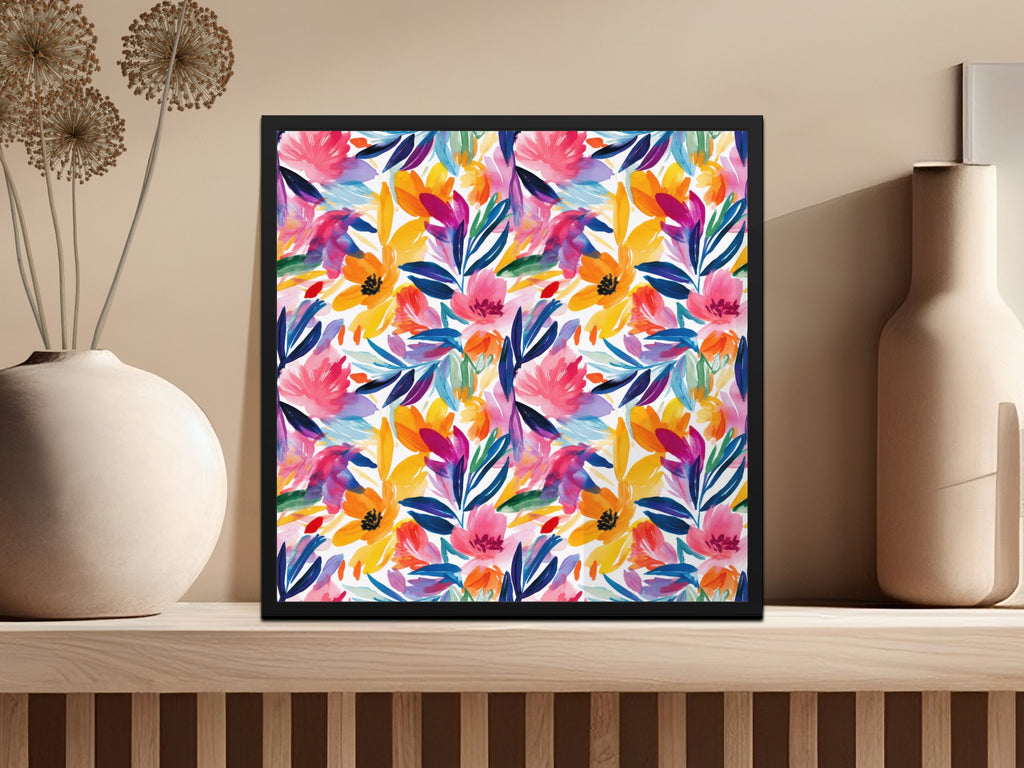 Vibrant Watercolor Abstract Floral Pattern Artwork product type