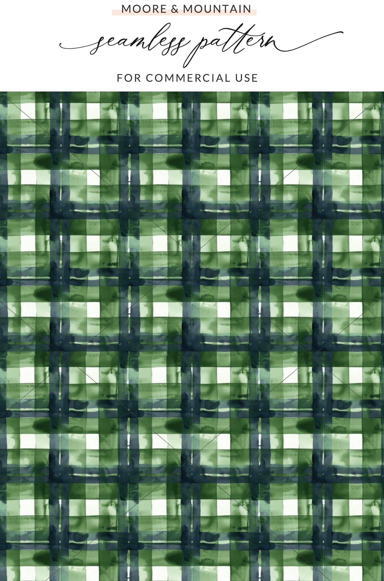 Green and Blue Plaid Seamless Pattern for Commercial Use