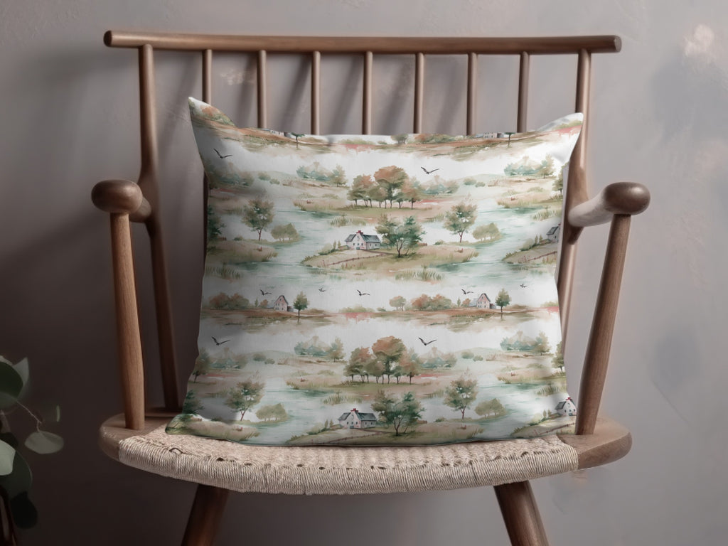 Scenic Nature Print Decorative Cushion Cover
