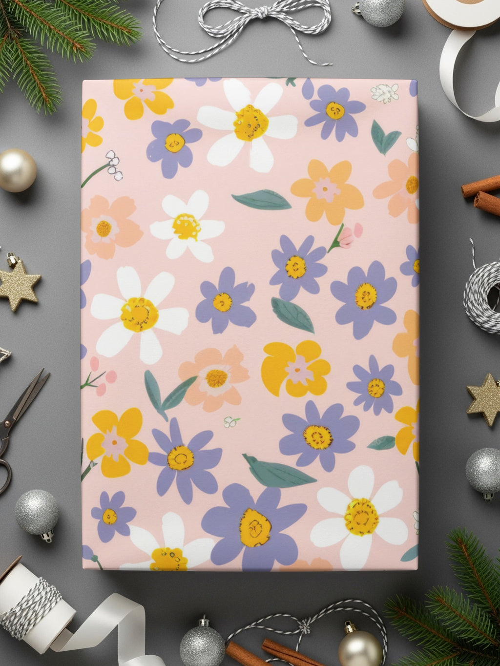 Floral Patterned Wrapping Paper for Festive Occasions