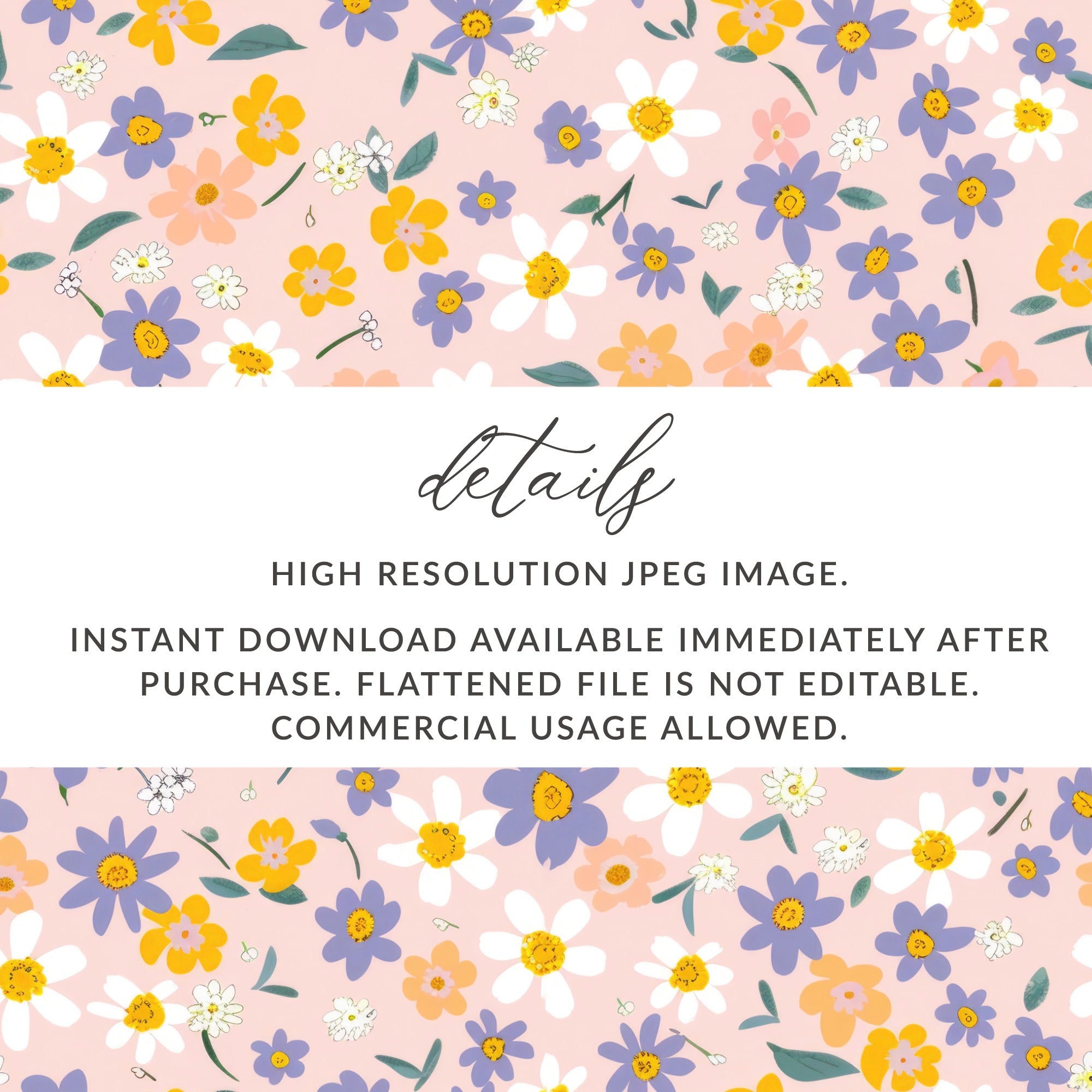High Resolution Floral Pattern JPEG Instant Download
