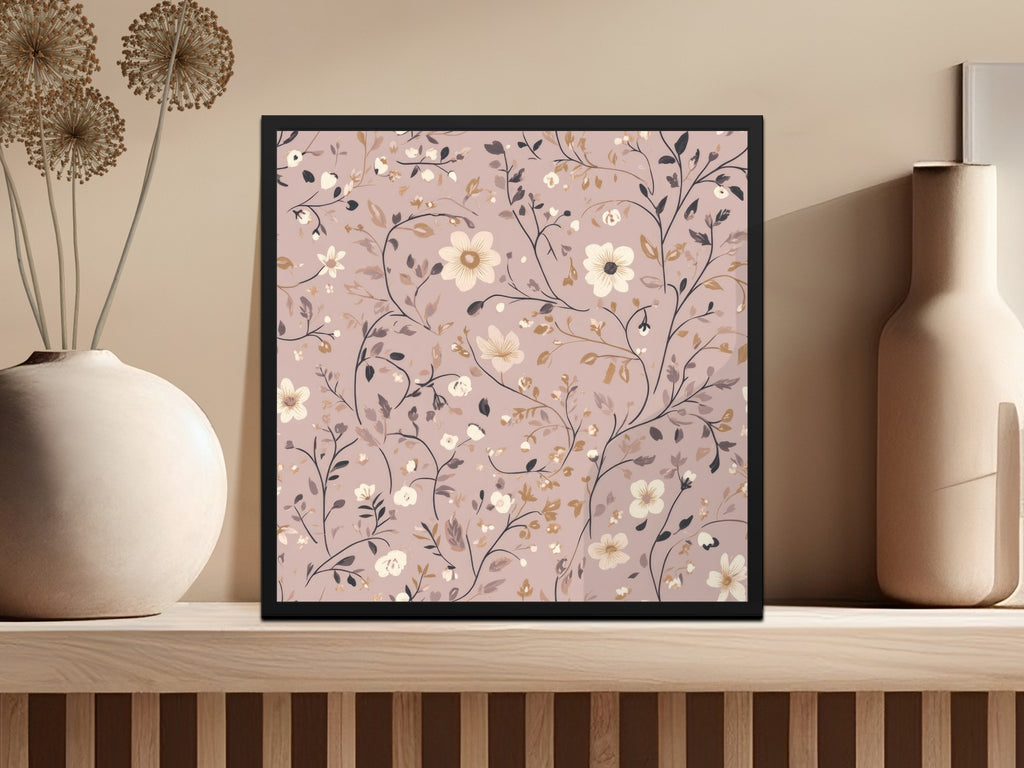 Elegant Botanical Flower Design Framed Art Print