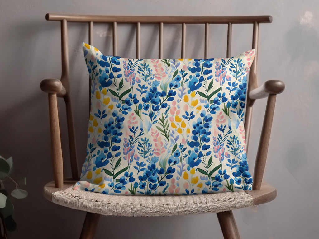Vibrant Floral Pattern Throw Pillow for Home Decor