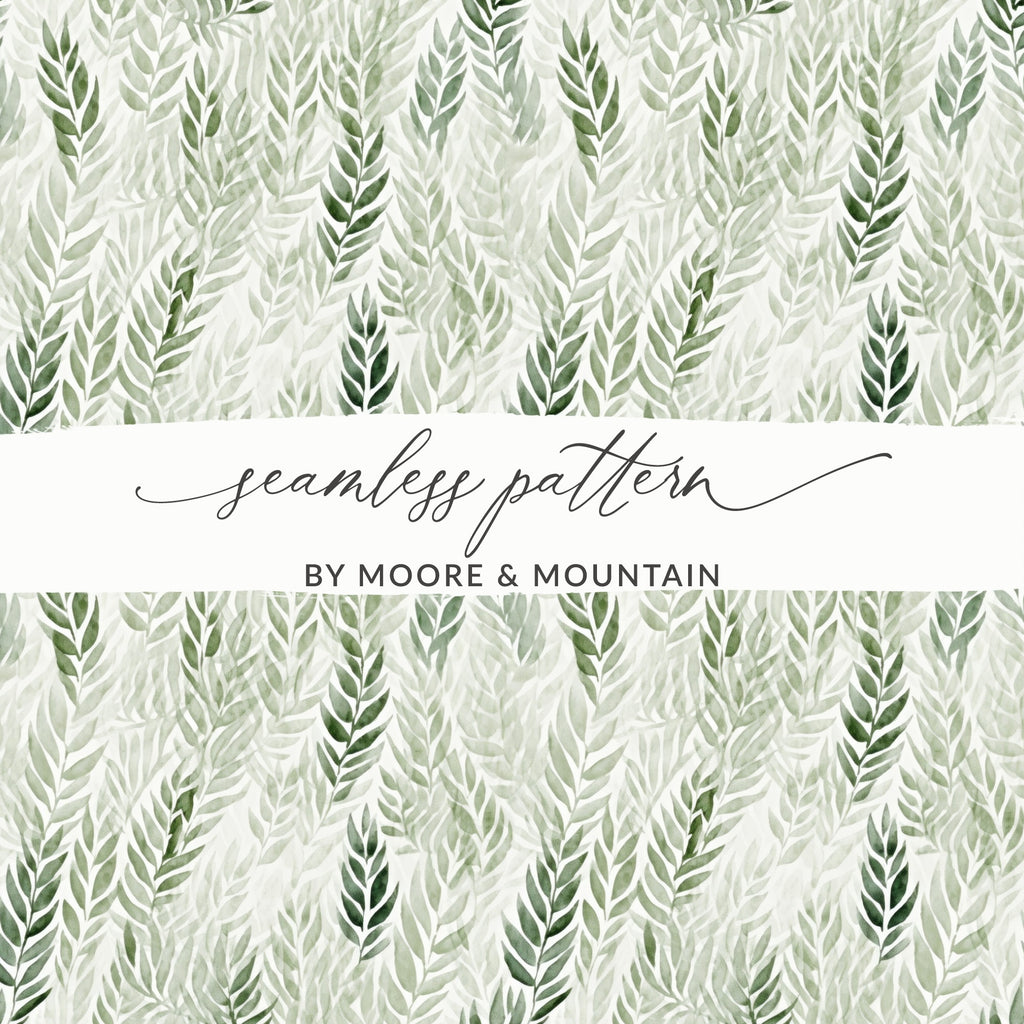 Seamless Green Foliage Pattern by Moore & Mountain