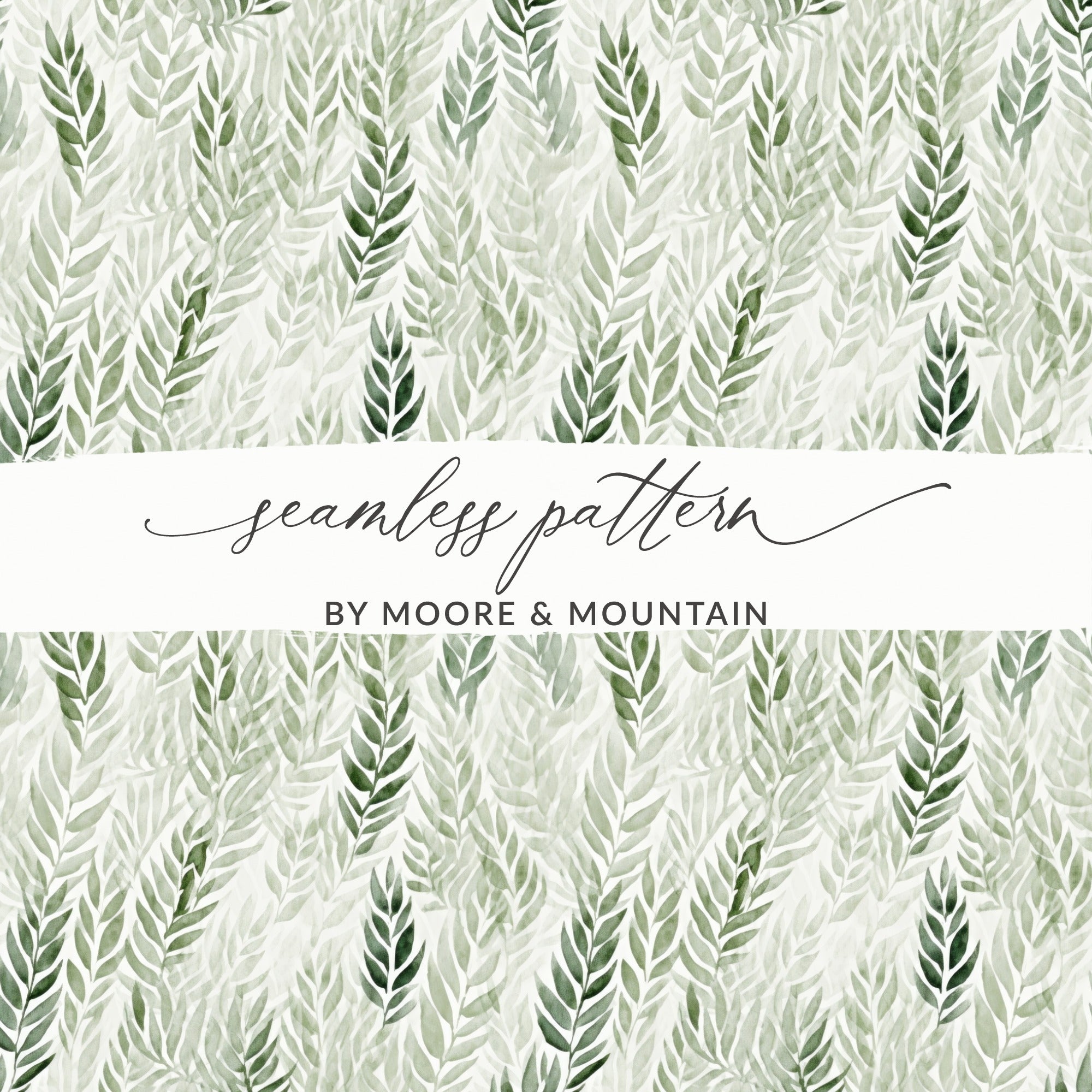 Seamless Green Foliage Pattern by Moore & Mountain