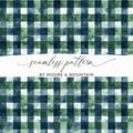 Moore & Mountain Blue Green Plaid Seamless Pattern