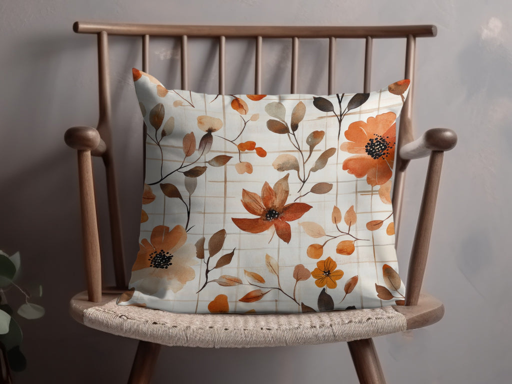 Autumn Floral Pattern Decorative Throw Pillow