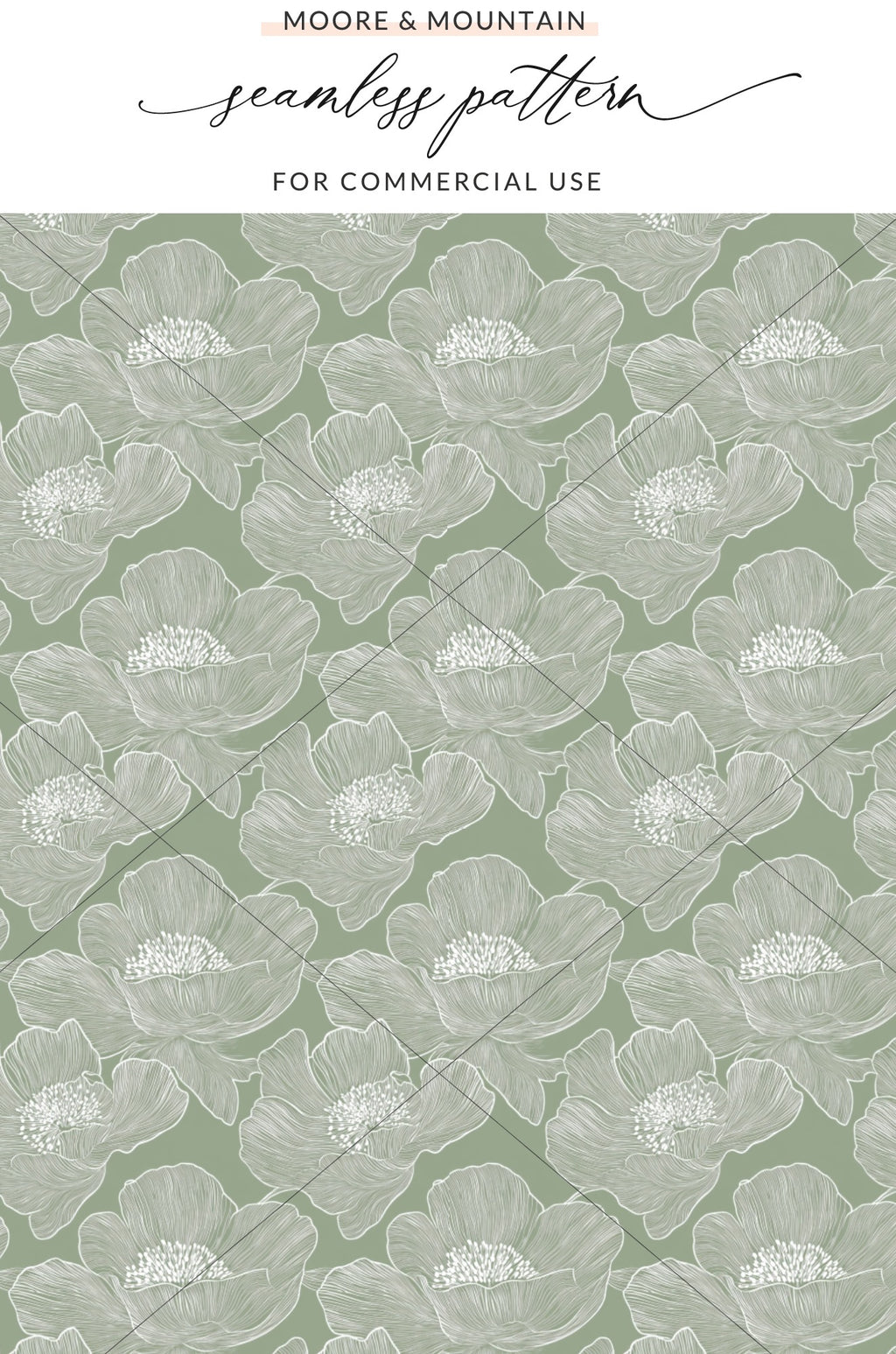 Green Floral Seamless Pattern for Commercial Use