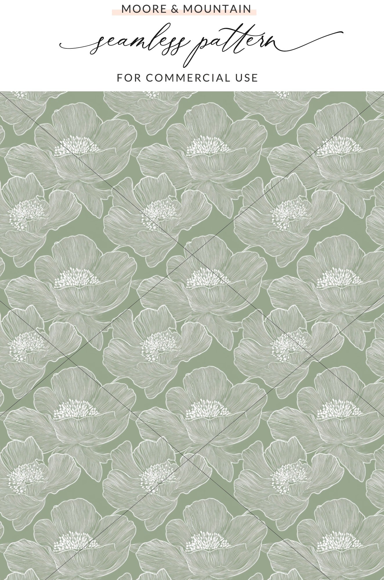 Green Floral Seamless Pattern for Commercial Use