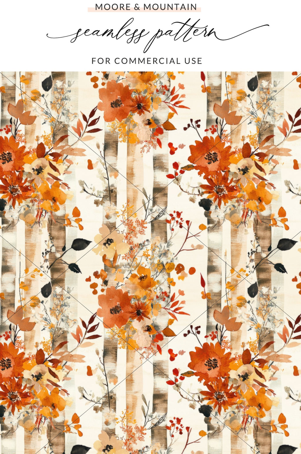 Autumn Floral Seamless Pattern for Commercial Use