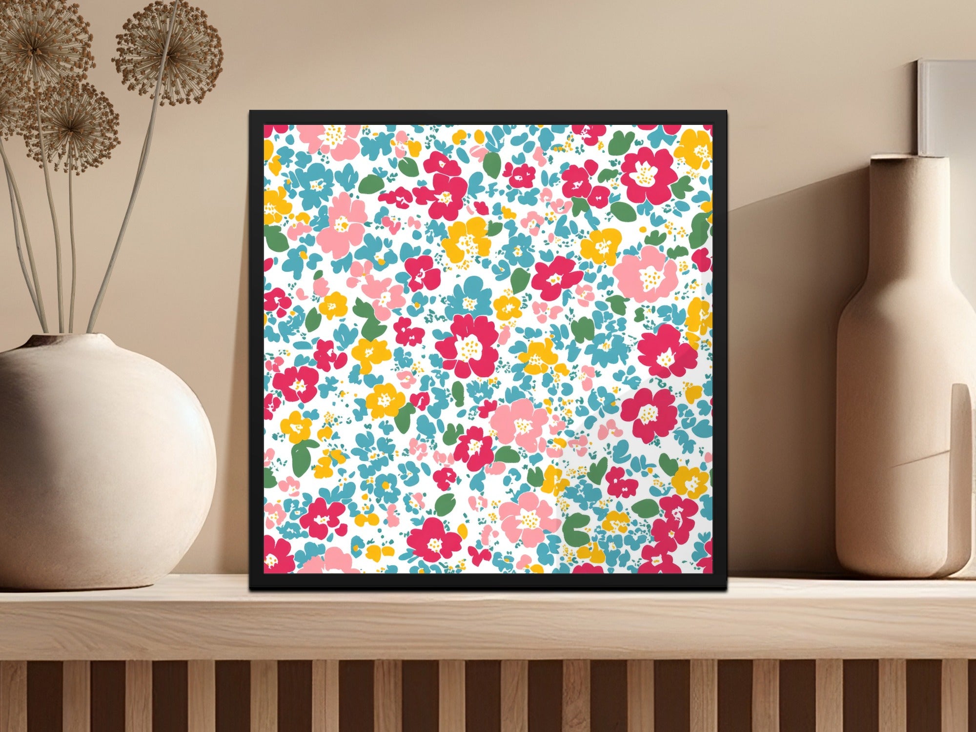 Colorful Floral Pattern Wall Art Decor Print