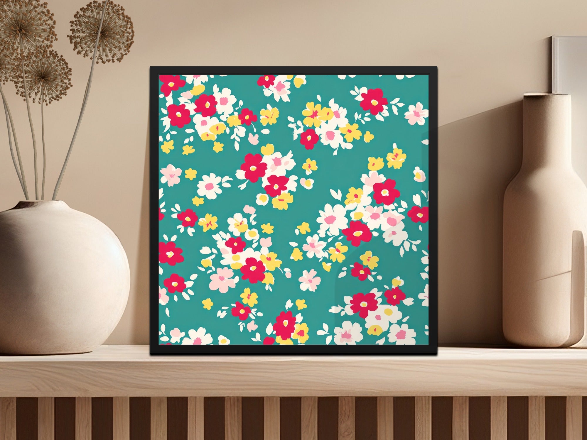 Vibrant Floral Pattern Artwork for Home Décor Product