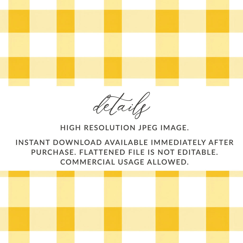 High Resolution Yellow Gingham JPEG Instant Download